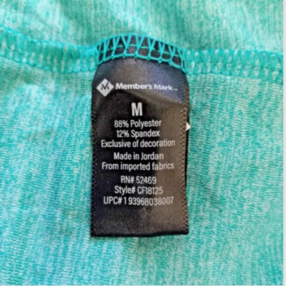 Member’s Mark Men’s Polo Shirt Sz XL NWT Heather Turquoise 4-Way Stretch UPF - Picture 11 of 14